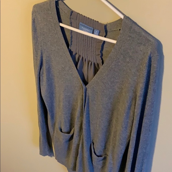 Vera Wang Cardigan Sweater with Sheer Panel - Picture 3 of 6